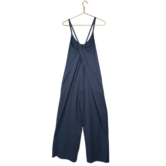 Fabletics Cloud Jersey Wide Leg Romper | Navy Blue Lounge Jumpsuit | Medium - Picture 4 of 10